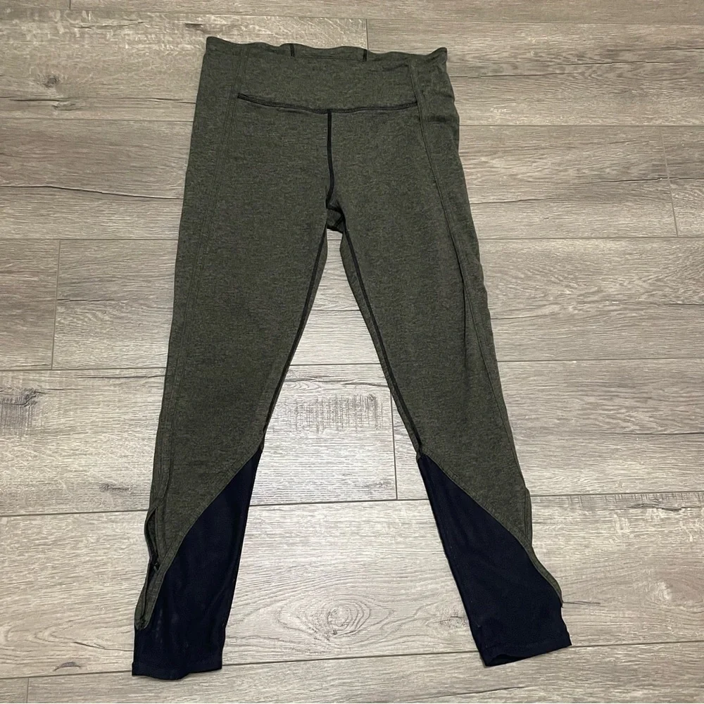 Free People Movement Ace Yoga Leggings Athleisure Yoga Heathered Green Mesh Sz S